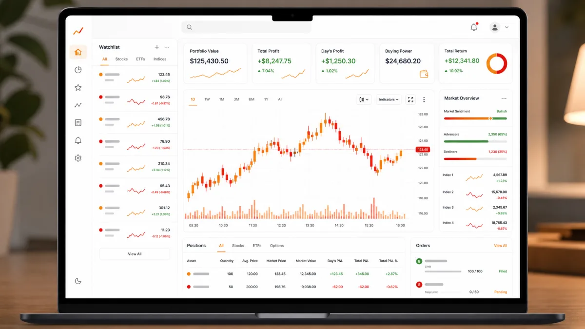 Ceravindo — painel da plataforma de trading
